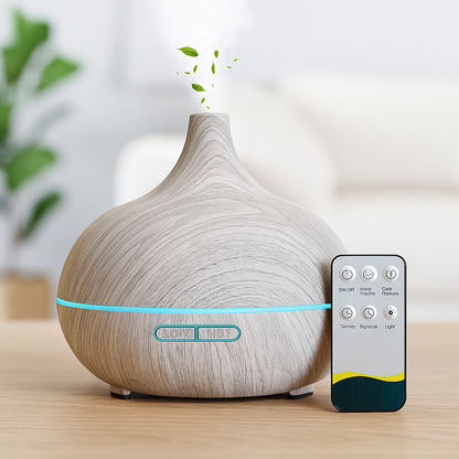 500ML Wood Grain Essential Oil Diffuser with LED & Remote
