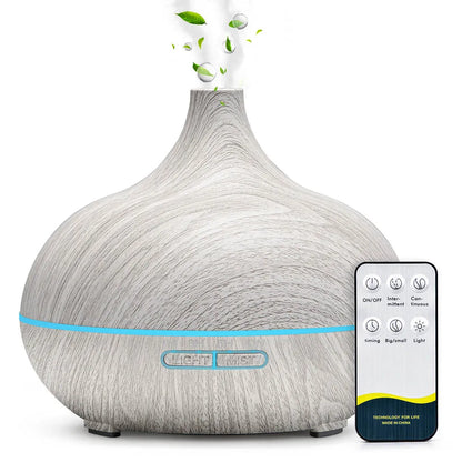 500ML Wood Grain Essential Oil Diffuser with LED & Remote