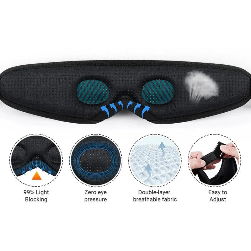3D Bluetooth Sleep Headphones Eye Mask