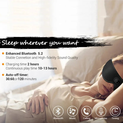 3D Bluetooth Sleep Headphones Eye Mask